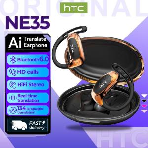 HTC NE35 Translation earphones Bluetooth 6.0 Translates 135 languages Wireless Bluetooth earphones Sports earphones AI translation IPX5 Waterproof HIFI sound quality ASMR