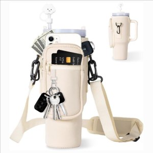 Water Bottle Bag Large Capacity with Storage Compartments Portable Travel Outdoor Bottle Holder