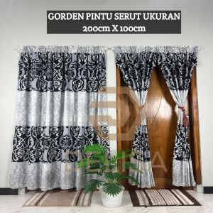 gorden pintu atau jendela karakter bunga dan karakter