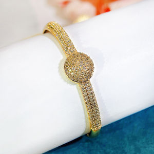 SEQUITO Noble Women Wrist Jewelry Micro Pave Shiny White Green Zirconia Bridesmaid Engagement Thin Bangle B347