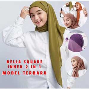 BELLA INNER SEGI EMPAT pollycotton / JILBAB SEGI EMPAT INSTAN 2 IN1 POLLY COTTON