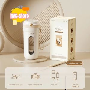 Máy Xay Sinh Tố Mini Cầm Tay Ceool Đa Năng 10 lưỡi dao inox Thép Không rĩ Dung Tích 340ml ( Tặng Kèm ống Hút Silicon)