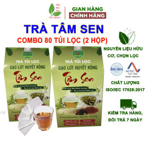 Combo 2 hộp trà tâm sen túi lọc Bảo Khang trà gạo lứt bổ máu nhiệt miệng giảm cân tăng cường thị lực