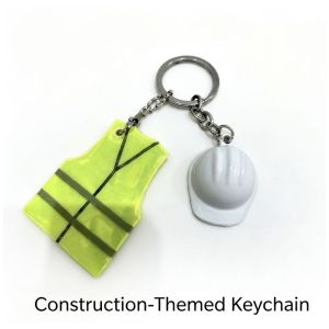 Reflective Vest & Safety Helmet Keychain for Backpack & Luggage Night Travel Sports Pendant Accessories