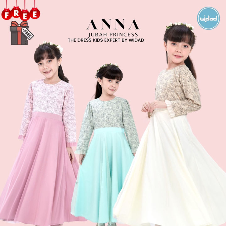 WIDAD READY STOCK Jubah Kanak kanak Dress budak Baju Kurung kanak kanak Perempuan Baju kurung Baju budak Lazada