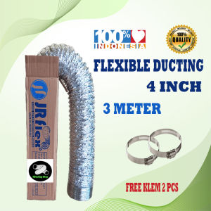 Flexible Ducting 4 inch Panjang 3 meter Free Klem 2 Pcs