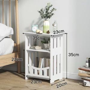 ราคาถูก!! โต๊ะข้างเตียงสไตล์นอร์ดิก พร้อมชั้นวางของมินิมอล ขนาดเล็กสูงเพียง35cm