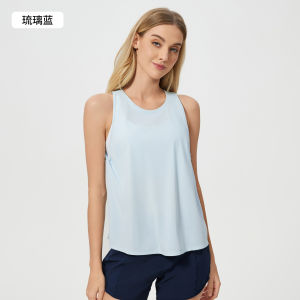 alo yoga Leher Bulat Baju Sukan Kecergasan Kecergasan Cepat Kering untuk Wanita Pakaian Luar Longgar Atasan Yoga