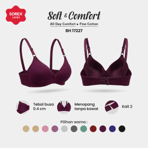 Sorex Bra Soft & Comfort Tanpa Kawat Busa Sedang Cup A-B Kait 2 17227