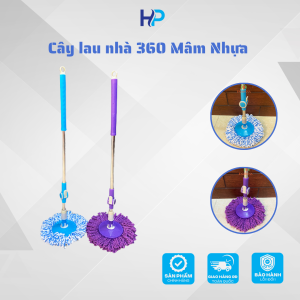 Cây lau nhà tự vắt 360 độ mâm nhựa đa năng rẻ bền đẹp-thân cây inox chắc chắnchổi lau nhà thông minh kèm bông lau cotton
