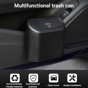 Car portable square push-type trash can waterproof waste storage box can be hung next to the car door car interior supplies⚡PH deliveryIn stock⚡