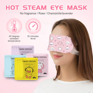 1/2/5/10pcs Cartoon Pattern Heating Steam Eye Mask Relieve Eye Fatigue Remove Dark Circles Constant Compress Relax Warming Sleep Eyeshade Eye Protection Breathable Patch Random color
