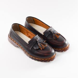 Sepatu Docmart Wanita Loafer Kulit Cokelat Bros Up