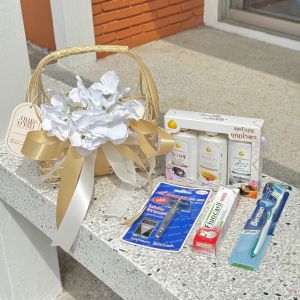 สังฆทานชะลอม9ชุด สังฆทานบุญบารมี สังฆทานชะลอม ของกินของใช้ จัดสดใหม่ทุกออเดอร์