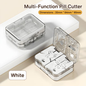 Home Medicine Cutter 2in1 Tablet Splitter Organizer Pill Storage Box Alat Pemotong Ubat Kotak