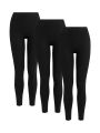Leggings in Solid Black Plus Size High-Waisted Full Length - Comfort Fit Full Length Pants for Women. 