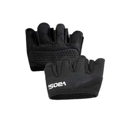 HUNIU MALL 1Pair Chống trượt Găng tay tập gym nửa ngón Bốn ngón tay Thoáng khí Găng tay tập luyện chống trượt Thiết bị đào tạo Chống chai sạn Tay cầm nâng tạ Nữ Nam