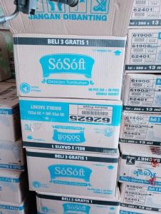 PROMO 1 DUS SOSOFT DETERGEN CAIR SACHET REFIL  KEMASAN  1000  Murah