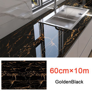 Kitchen oil-proof sticker PVC waterproof and high temperature resistant wall sticker bathroo Marble Kitchen decorate Wallpaper thickening Table sticker toilet Table Cabinet Waterproof Wall Sticker Home Decor