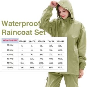 WakayaHome | Raincoat for Motorcycle Rider Upgraded Waterproof Thick Jacket and Pants Split Set