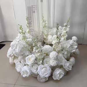 60cm 23in 30cm 11.81in 5D Artificial Purple Rose Hyacinth Wreath Wedding Table Floral Centerpieces Decor Arrangement Party Props