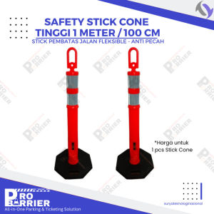 Stick Cone Base Hitam Scotlight Plastik 100 cm Pembatas Jalan Traffic