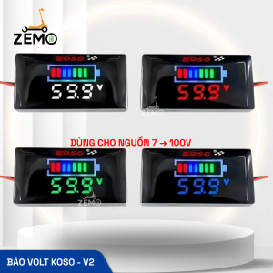 Báo volt KOSO V2 cho xe máy xe điện sử dụng điện 7-100V