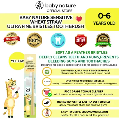 Baby Nature Wheat Straw Ultra-fine Bristle Toothbrush 0-6 yrs old