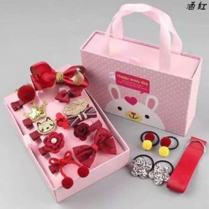 Set kẹp tóc công chúa cho bé gái dễ thương – Hộp quà phụ kiện nơ tai thỏ vương miện hoa xinh xắn