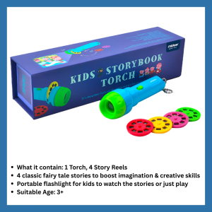 (4 Fairy Tales Stories) Mideer Storybook Torch - Light Story Book Projector Multifunctional Flashlight Bedtime Stories Children Kid Birthday Christmas Gift Present