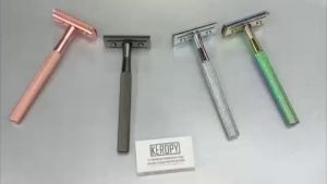 Dao cạo râu an toàn một lưỡi KEROPY dành cho nam 10 lưỡi dao bằng thép không gỉ cao cấp sử dụng một lần không cần sạc không lo lắng về pin.