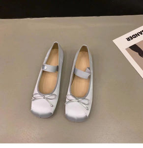 Free Shipping Ballet Flats Slip-On Flats Shallow-Toe Flats Bow-Knot Satin Flats Spring/Autumn Flats Easy-To-Wear Flats