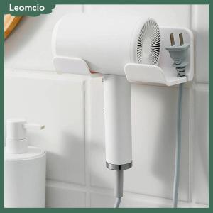 [Leomcio] ที่วางไดร์เป่าผมติดผนังในห้องน้ำชั้นวางของพลาสติกมีกาวในตัวสำหรับใช้ในครัวเรือน