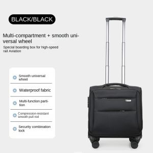 Business Trolley Case Oxford Cloth Boarding Bag Mens 18-Inch Luggage Lightweight Suitcase Womens 16-Inch Mini Suitcase 20