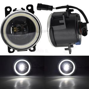 2PCS Fog Light Assembly Angel Eye For Mitsubishi Pajero 4 IV 2007-2015 LED Headlight Car LED DRL Fog Driving Lamp H11