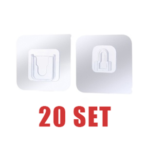 Double-Sided Self Adhesive Power Strip Fixator Wall Hanger Transparent Sucker Hook Wall Hooks