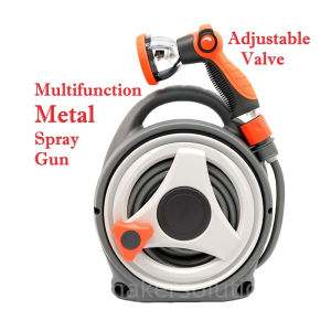 🇸🇬𝟏𝟐𝗺 𝟭𝟱𝗺 Mini Garden Water Hose Reel Set with Multi-function Sprayer for Gardening HDB MSCP Condo Car Wash
