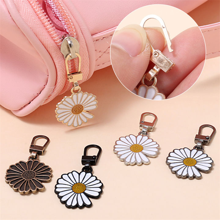 Metal Detachable Daisy Zipper Pull Replacement Flower Zipper Slider