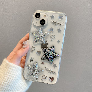 Crashstar 3D ngôi sao lấp lánh Epoxy Cứng trong suốt Chống Sốc vỏ điện thoại Cho iPhone 15 14 13 12 11 Pro Max XS XR X 8 + 7 Cộng Với Thời Trang Rõ Ràng Ốp điện thoại Bìa Shell Hot Bán