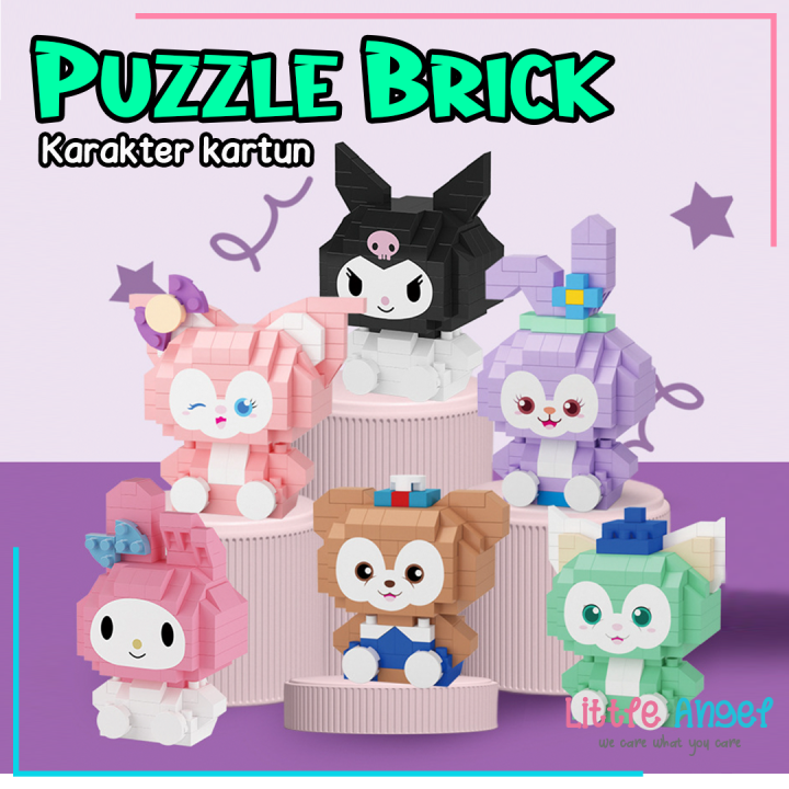 Mainan anak PUZZLE BALOK SUSUN MINI 3D DIY Mainan Edukasi Bayi