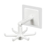 6 ขากรรไกรแขวนตะขอเครื่องครัวตะขอติดผนัง 360 องศาหมุนพับตะขอกาวตนเองตะขอชั้นวางเครื่องใช้ในห้องน้ำห้องครัวพร้อมตะขอ 6 ชิ้น