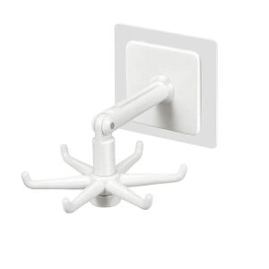 6 ขากรรไกรแขวนตะขอเครื่องครัวตะขอติดผนัง 360 องศาหมุนพับตะขอกาวตนเองตะขอชั้นวางเครื่องใช้ในห้องน้ำห้องครัวพร้อมตะขอ 6 ชิ้น