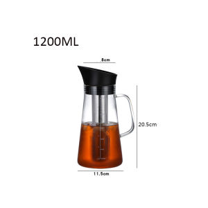 Myelement 1200mL Coffee Maker Set Heat Resistant Glass Carafe Hand Drip Filter Coffee Maker with Handle and Scale