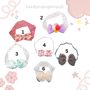 [PAKET HEMAT] [PAKET BUNDLING] IMPORT Bandana Bayi Perempuan Premium / Headband / Karet Rambut / Bando Bayi/Baby Headband/ Headwrap/Bandana Bayi/Aksesories Rambut Bayi/Aksesories Import Quality PHT37
