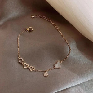 Bestella💗COD Gelang Liontin Wanita Bentuk Hati Korea Hadiah Gelang Sederhana Berlian yang Dapat Disesuaikan