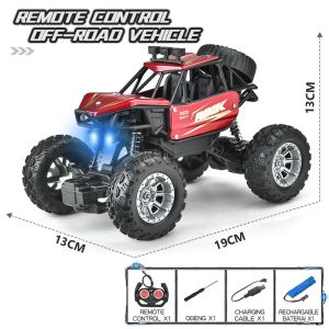 Mobil RC Off-Road Spray 1:18 Alloy Climbing Car Mainan RC Rock Crawler 2WD Kuat dengan Lampu