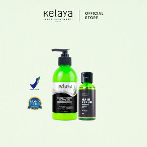 Kelaya Conditioner Leave On 250ml + Hair Serum 100ml Vitamin Penumbuh Rambut Cepat Tebal Perawatan Helai Kering Rusak Mengurangi Rontok Menghaluskan Melembutkan Menjaga Kelembapan Formula Premium