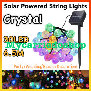 Crystal Solar String Lights Waterproof 6.5m 30 LED Lights Christmas Garden Party Wedding Decoration Indoor Bedroom Wall