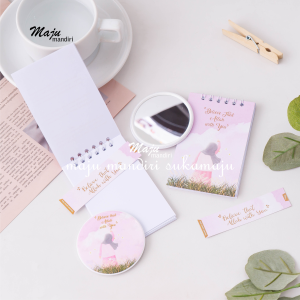 Catatan Buku Harian Anak Sekolah Desain Unik Believe That Allah With You Bonus Cermin Kecil Aesthetic Blocknote Kecil Spiral Ring A7 Notebook Sticky Notes Memo Post Blinder Note Daily Planner