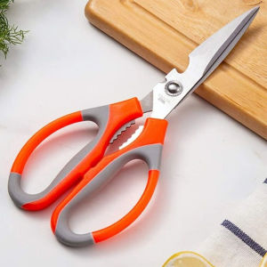QCF Gunting Dapur Multifungsi Stainless Steel Gunting Serbaguna Murah Kitchen Scissor Gunting Daging